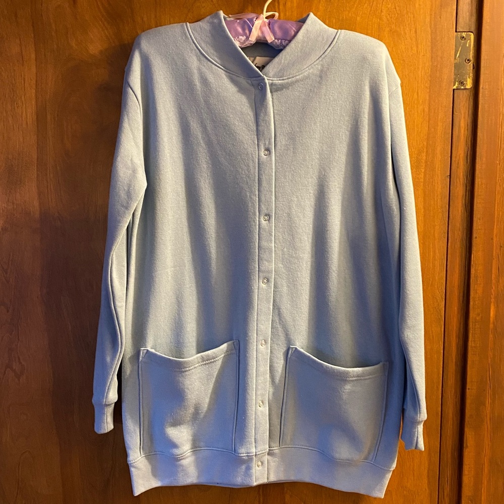 Fleece Snap Front Jacket. Size small